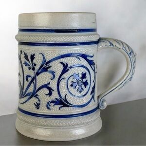 Antique 19th Century Reinhold Hanke Beer Stein “Scroll”#1067A Rare No Lid, 4.25”
